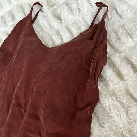 Ozma Cupro Anaise Slip Dress in Adobe - Picture 7 of 13